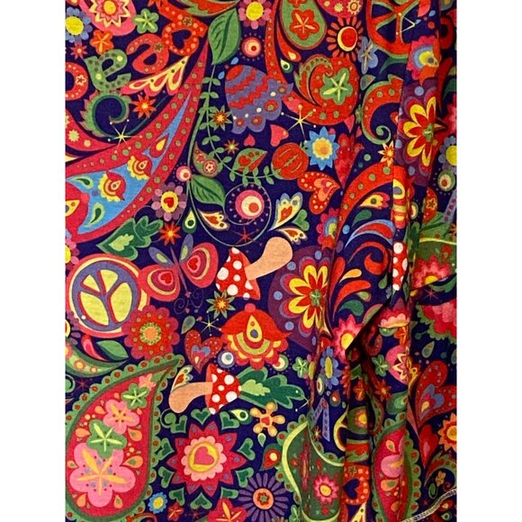 Bright Multicolor Paisley & Floral Print Tunic Dress With Flared Sleeves - Picture 9 of 12